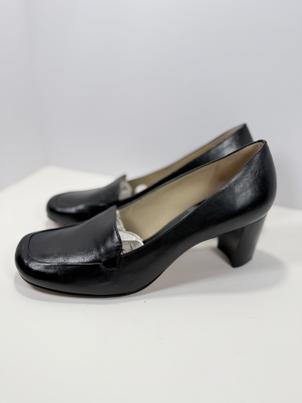 ANTONIO MELANI Black Leather Classic Pump Heels - Picture 3 of 9